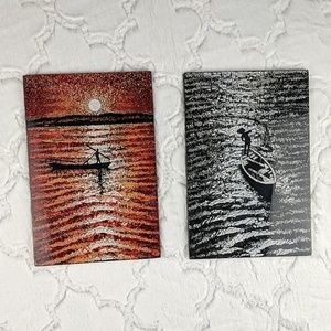 Eggshell Artwork Wall Decor from Hawaii Pair of 2